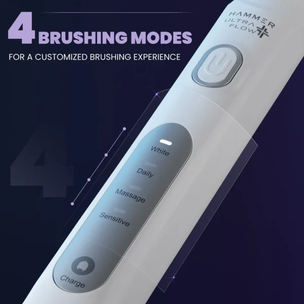 Hammer Ultra Flow Plus Oscillating Electric Toothbrush with 2 Brush Heads - Image 3