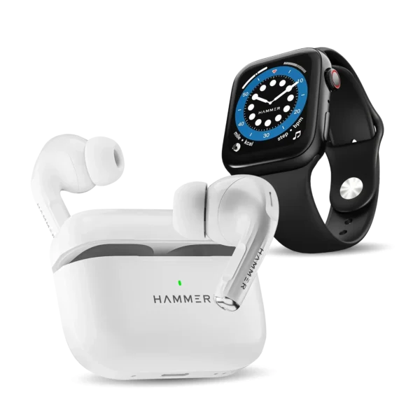 Hammer Aero max Bluetooth Earbuds & Ace 2.0 Smartwatch (Combo)