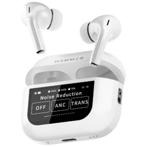 Hammer Screen TWS Bluetooth Earbuds with 32 db ANC + ENC and On Case Display
