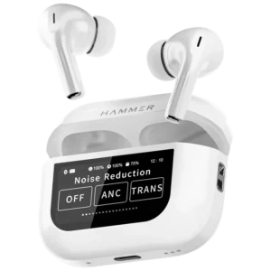 Hammer Screen TWS Bluetooth Earbuds with 32 db ANC + ENC and On Case Display