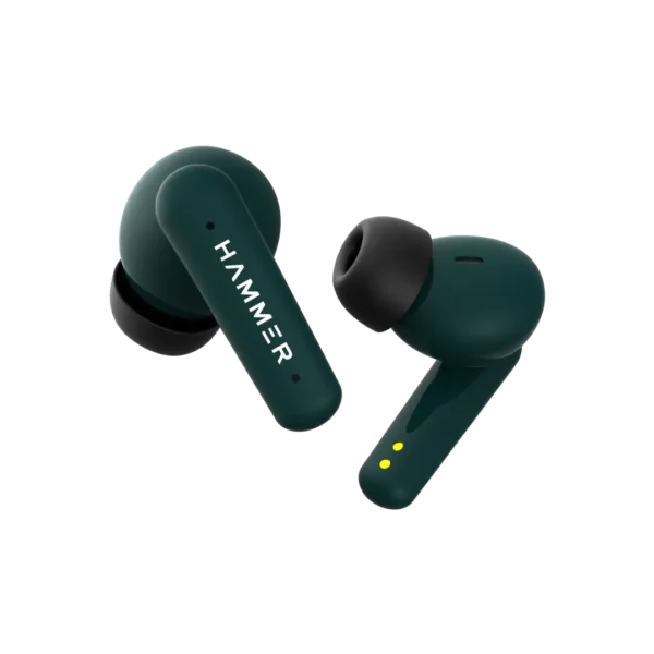 Hammer Airflow Plus TWS Earbuds with Bluetooth 5.1 and Smart Touch Control (Emerald Green) - Image 3