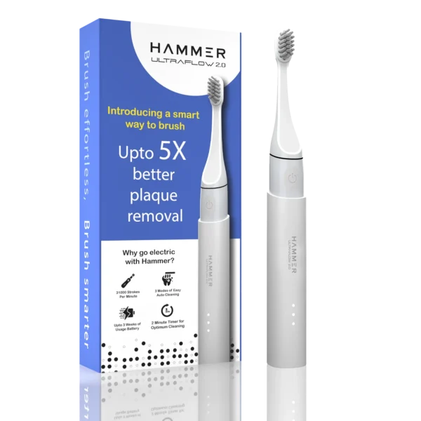 Hammer Ultra Flow 2.0 Premium Electric Toothbrush with 2 Replaceable Heads