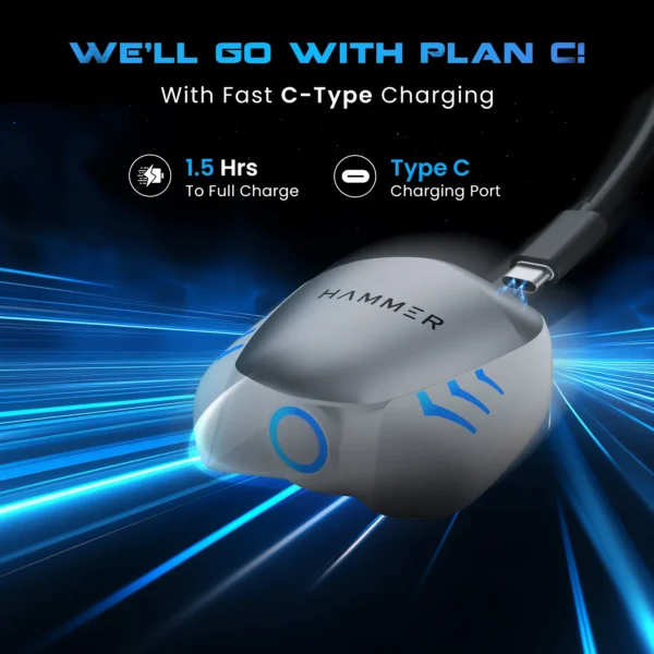 Hammer Arcade True Wireless Gaming Bluetooth Earbuds with RGB Lights and 50ms Low latency - Image 6