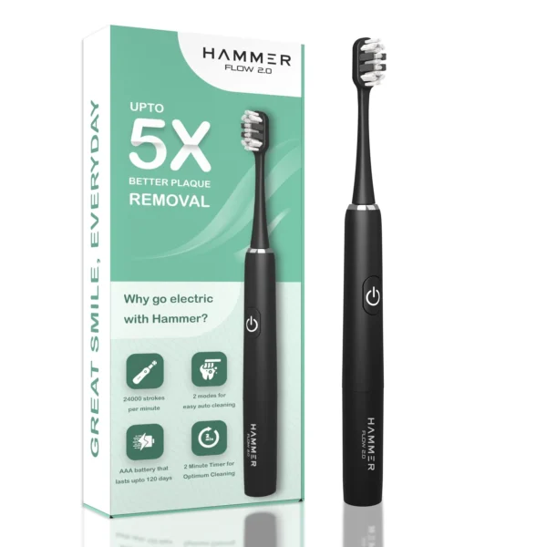 Hammer Flow 2.0 Electric Toothbrush with 2 Replaceable Brush Heads - Image 2
