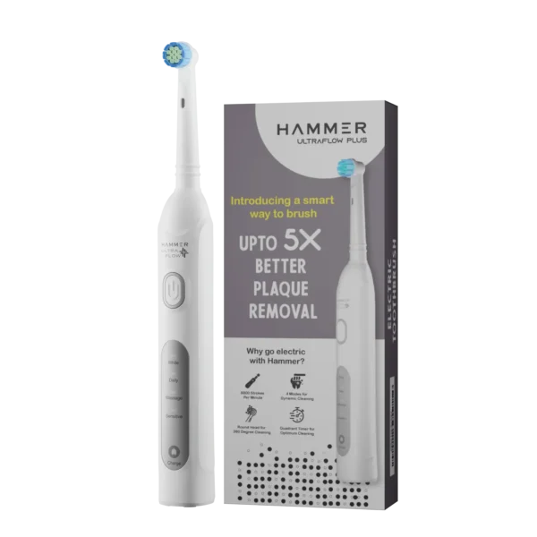 Hammer Ultra Flow Plus Oscillating Electric Toothbrush with 2 Brush Heads