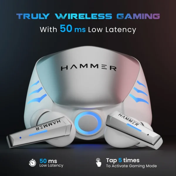 Hammer Arcade True Wireless Gaming Bluetooth Earbuds with RGB Lights and 50ms Low latency - Image 3
